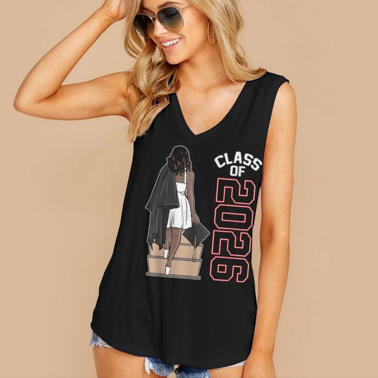Senior Class Of 2026 Melanin Girl 2026 Graduation Women's V-Neck Tank Top