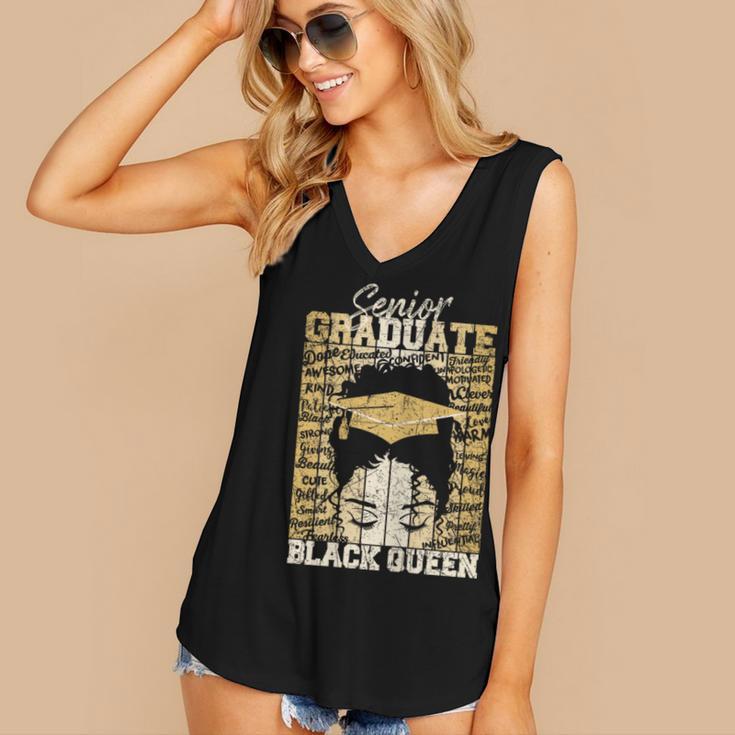 Senior Graduate 2024 Queen Graduation Educated Melanin Women's V-Neck Tank Top