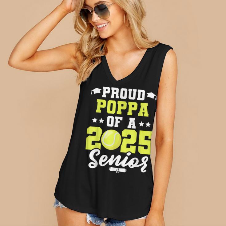 Senior Poppa 2025 Tennis Class Of 2025 Graduation Women's V-Neck Tank Top