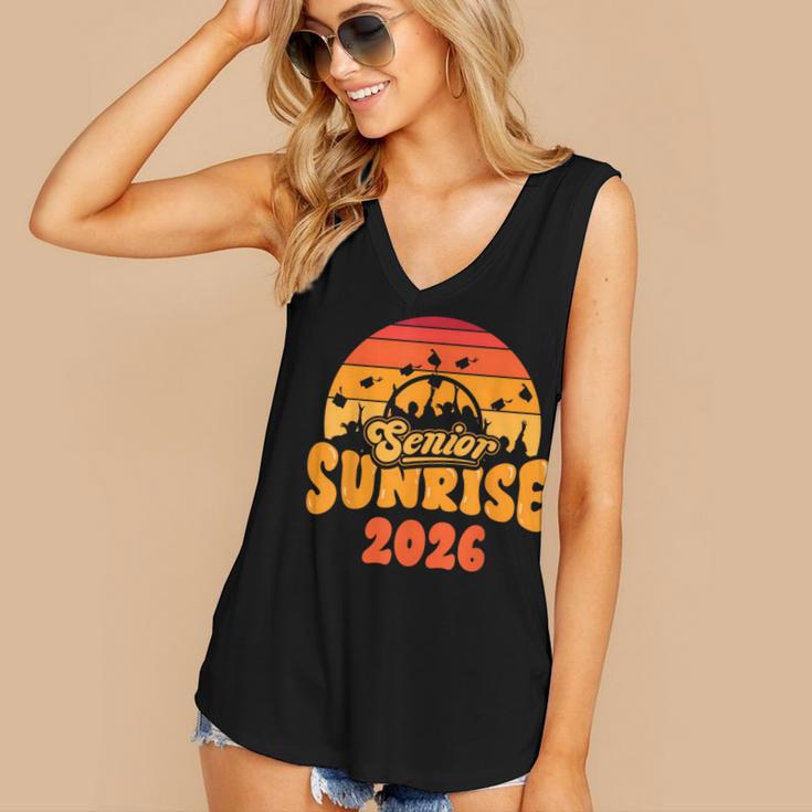 Senior Sunrise Class Of 2026 Graduation Proud Graduate Retro Women's V-Neck Tank Top