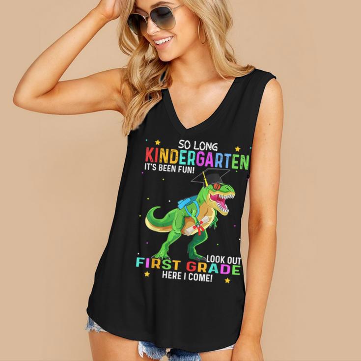 So Long Kindergarten Graduation Class 2025 Dinosaur Kids Women's V-Neck Tank Top
