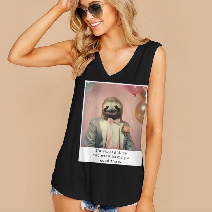 Social Anxiety Not Having A Good Time Socializing Introvert Women's V-Neck Tank Top