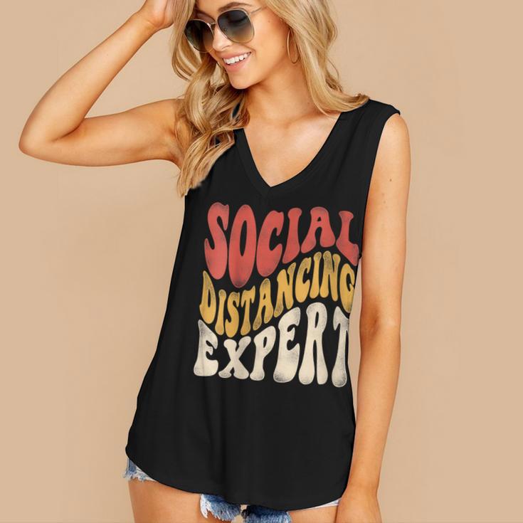 Social Distancing Expert Introvert Women's V-Neck Tank Top Social Distancing Expert Introvert Women's V-Neck Tank Top