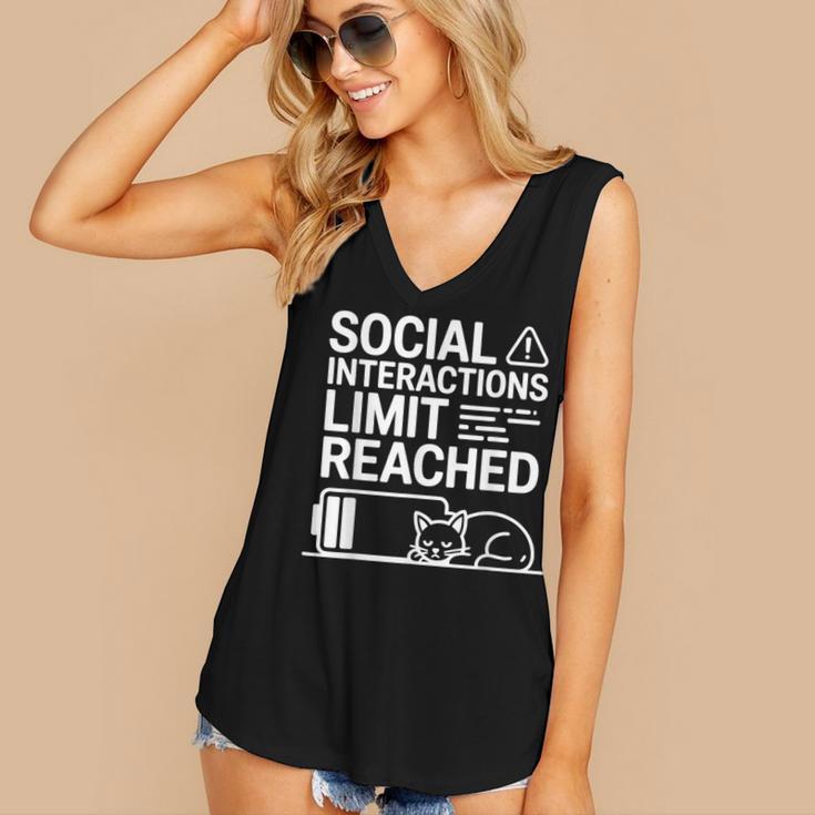 Social Interactions Limit Reached Introvert Tired Women's V-Neck Tank Top Social Interactions Limit Reached Introvert Tired Women's V-Neck Tank Top