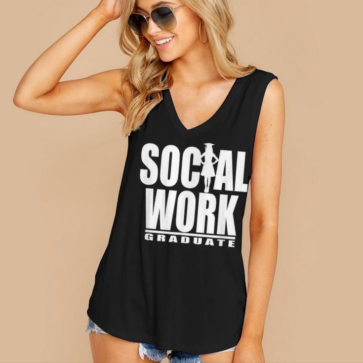 Social Work Graduate TShirt College Graduation Women's V-Neck Tank Top