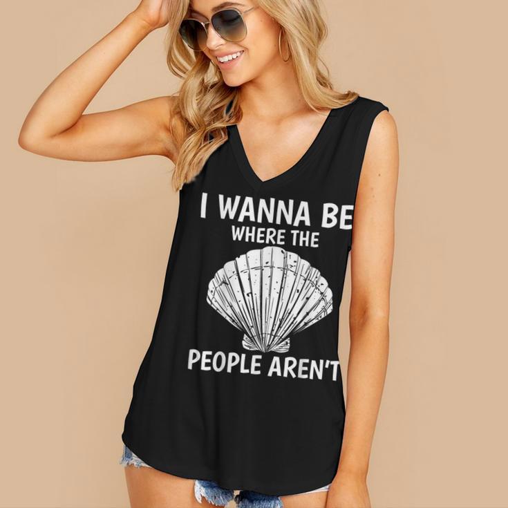 Solitude Introverts I Wanna Be Where The People Aren't Women's V-Neck Tank Top