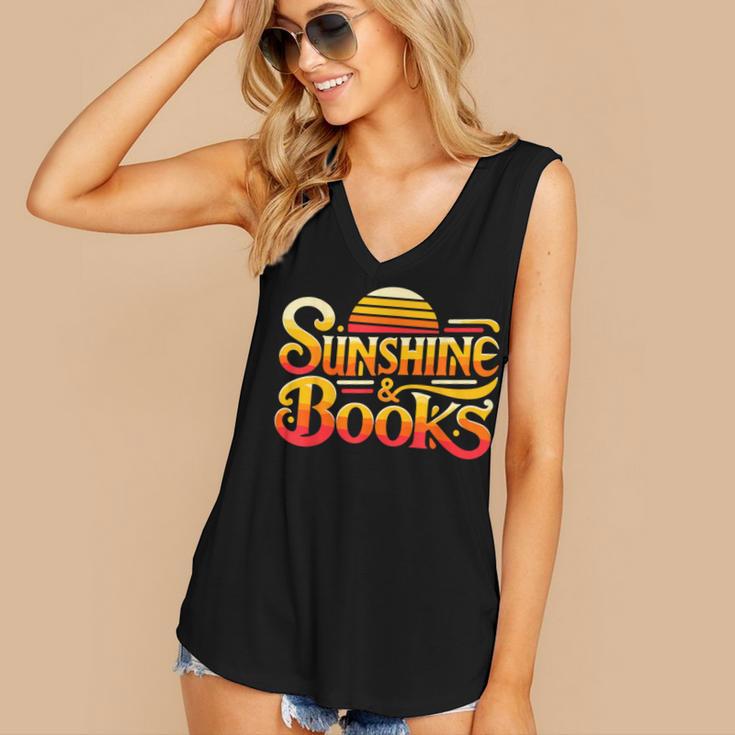 Sunshine & Books For Bookworm Summer Reading Women's V-Neck Tank Top