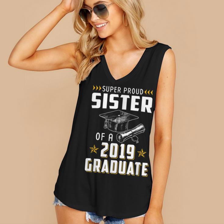 Super Proud Sister Of A 2019 Graduate Shirt Graduation Women's V-Neck Tank Top