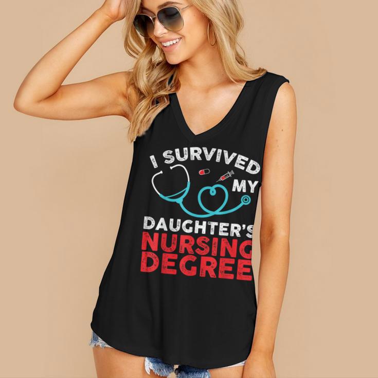 I Survived My Daughter's Nurse Degree School Graduation Women's V-Neck Tank Top