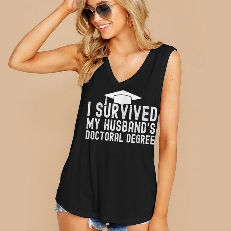 I Survived My Husband's Doctoral Degree Graduation Husband Women's V-Neck Tank Top