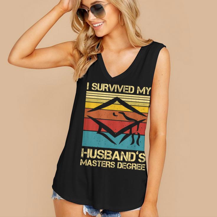 I Survived My Husband's Master's Degree Graduation Women's V-Neck Tank Top