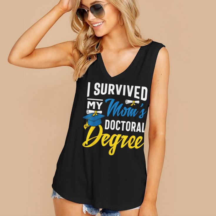 i Survived My Moms Doctoral Degree Graduation Gifts Women's V-Neck Tank Top