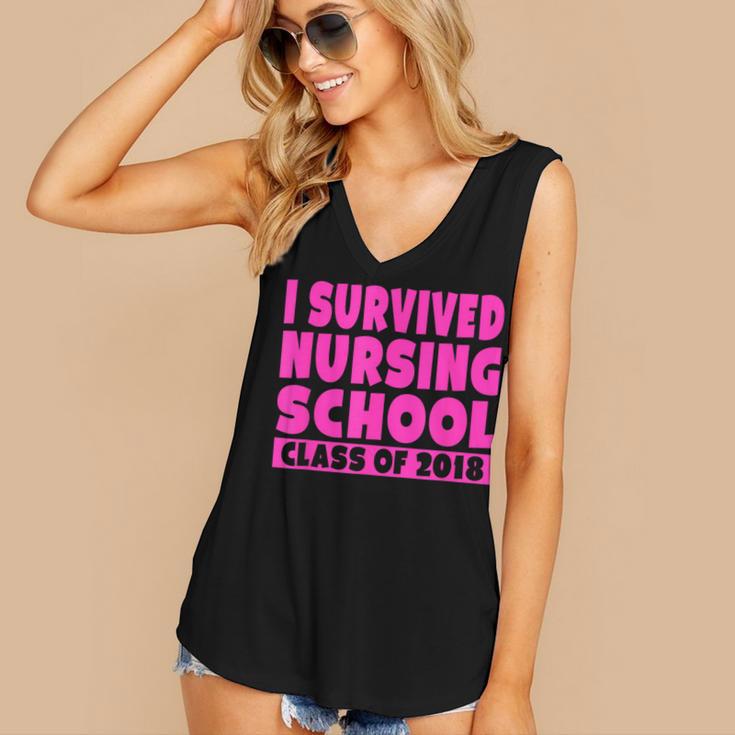 I Survived Nursing School Class Of 2018 Graduation Shirt Women's V-Neck Tank Top