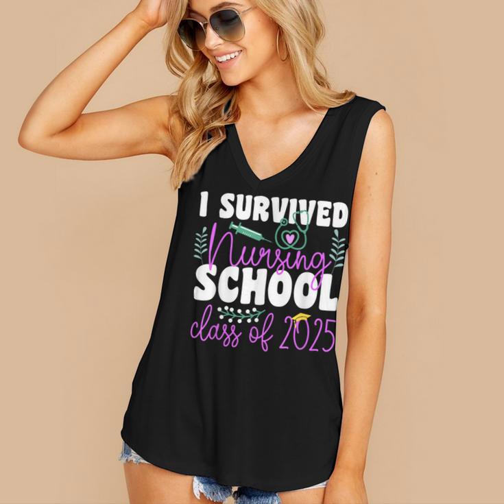 I Survived Nursing School Class Of 2025 New Nurse Graduation Women's V-Neck Tank Top