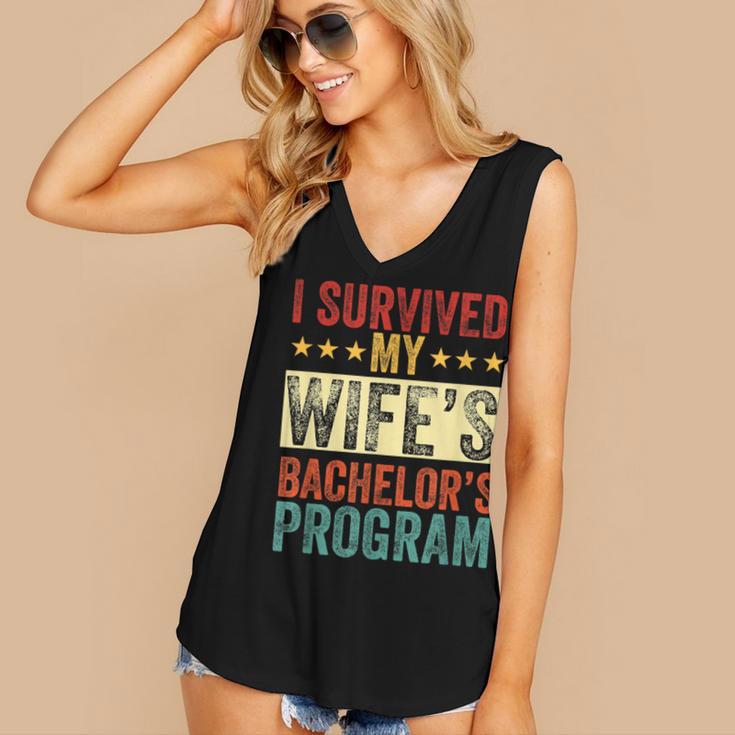 i Survived My Wife Bachelor's Degree Wife Graduation Women's V-Neck Tank Top
