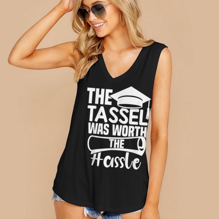 The Tassel Was Worth The Hassle Graduation Class Women's V-Neck Tank Top