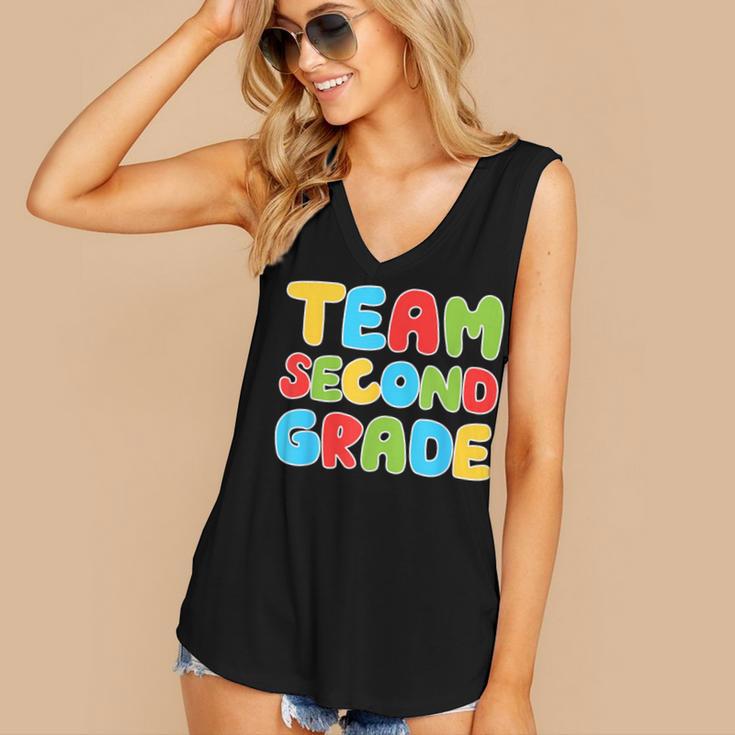 Team Second Grade Shirt 2nd Grade Back To School Graduation Women's V-Neck Tank Top