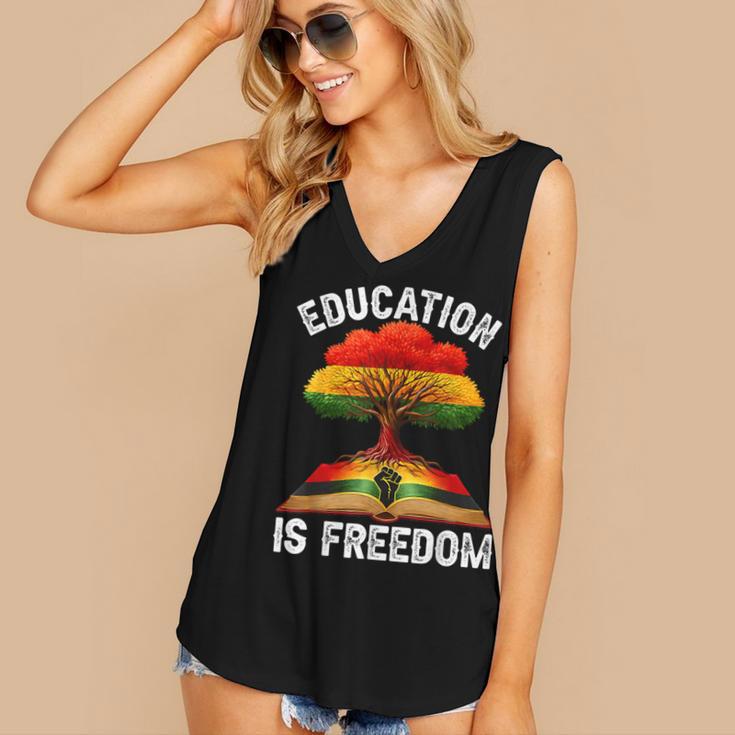 History Education Is Freedom Books Black History Women's V-Neck Tank Top