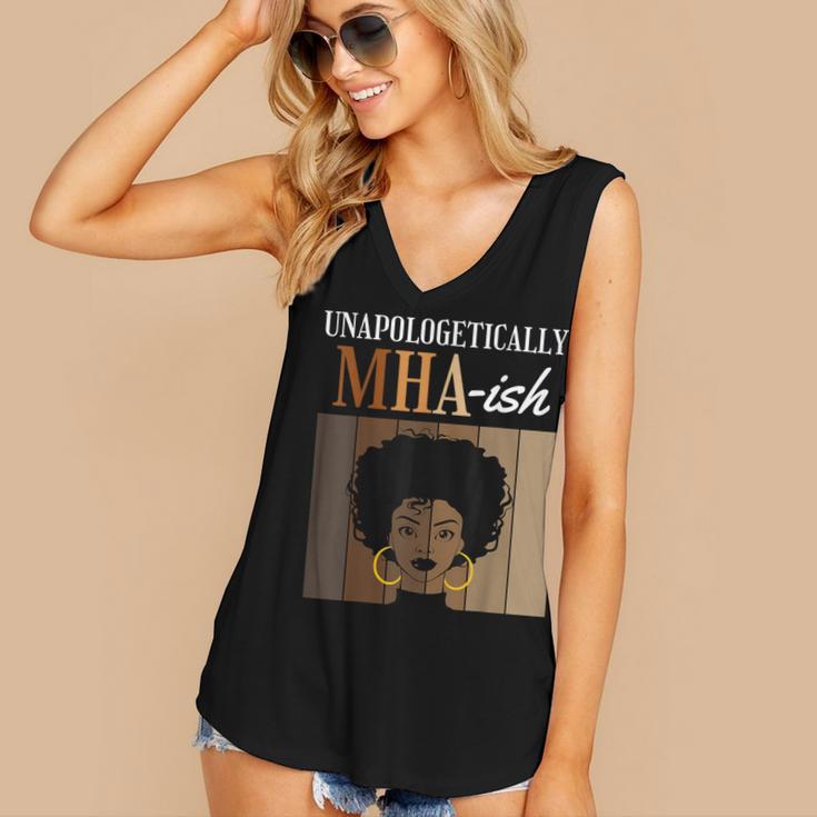 Unapologetically MHA-Ish Student Graduation Afro Women's V-Neck Tank Top