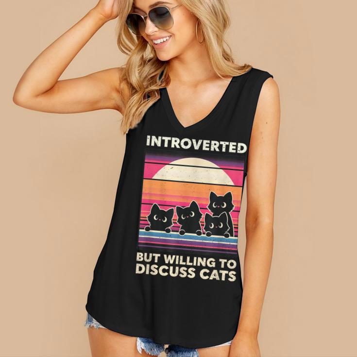 Unique Art For Introverted Cat Fans -Adults Cat Humorous Introvert Small Women's V-Neck Tank Top Unique Art For Introverted Cat Fans -Adults Cat Humorous Introvert Small Women's V-Neck Tank Top