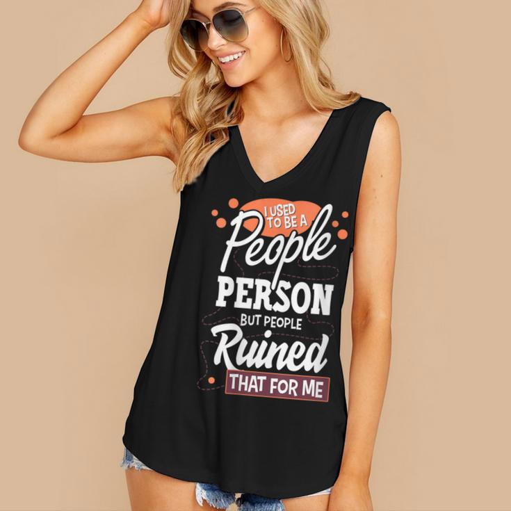 I Used To Be a People Person Antisocial Introvert Women's V-Neck Tank Top I Used To Be a People Person Antisocial Introvert Women's V-Neck Tank Top