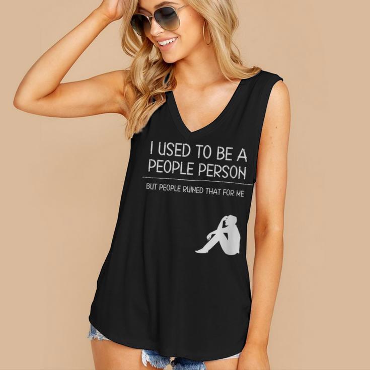 I Used To Be A People Person Introvert Women's V-Neck Tank Top