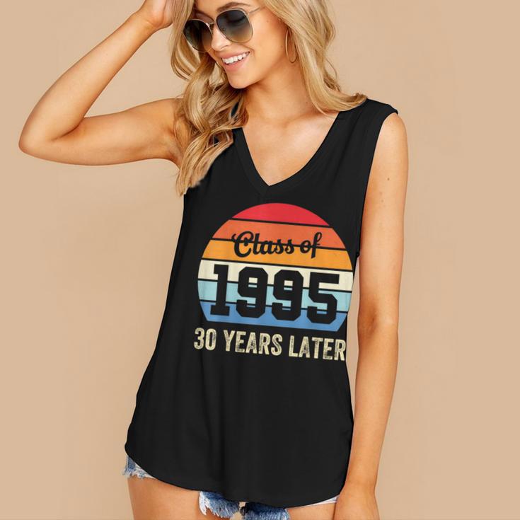 Vintage Class Of 1995 30 Years Later Reunion 30th Graduation Women's V-Neck Tank Top