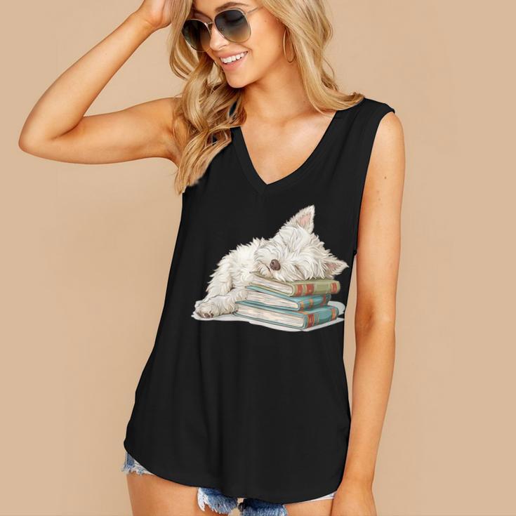 West Highland Terrier Books Dog Breed Westie For Men Women Girls Kids Women's V-Neck Tank Top