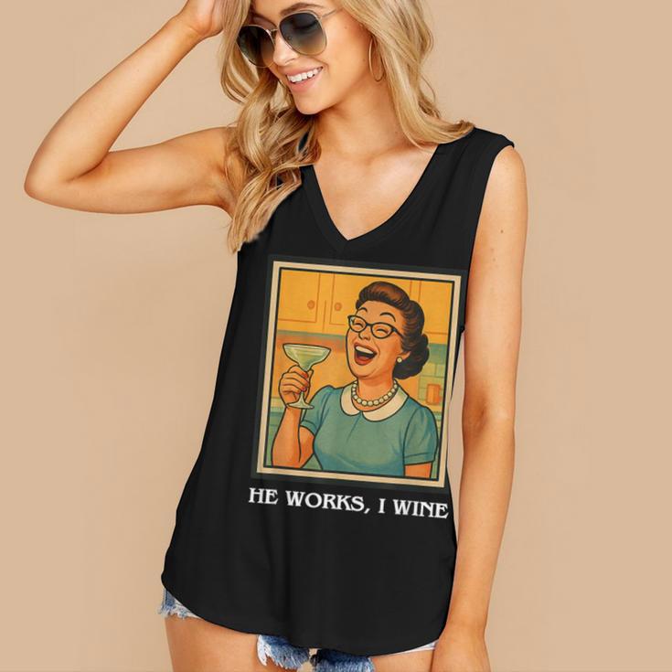 I Wine Housewife Retro Nostalgia Classic 1950s Vintage Humor Women's V-Neck Tank Top I Wine Housewife Retro Nostalgia Classic 1950s Vintage Humor Women's V-Neck Tank Top