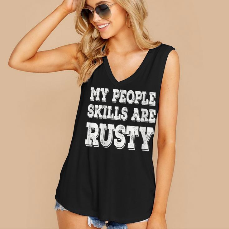 Women's My People Skills Are Rusty Introvert SPN Moments Women's V-Neck Tank Top Women's My People Skills Are Rusty Introvert SPN Moments Women's V-Neck Tank Top