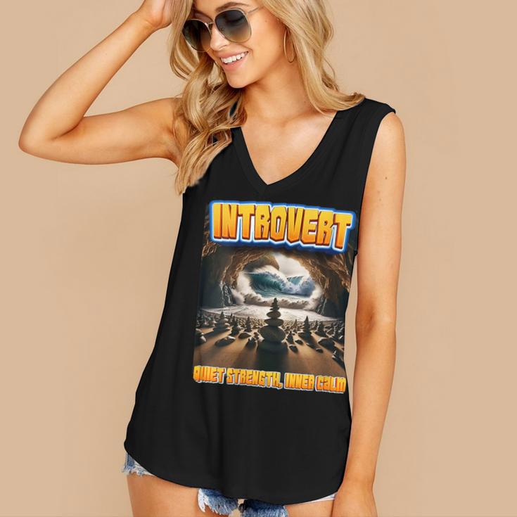 World Introvert Day Quiet Strength Inner Calm Women's V-Neck Tank Top World Introvert Day Quiet Strength Inner Calm Women's V-Neck Tank Top
