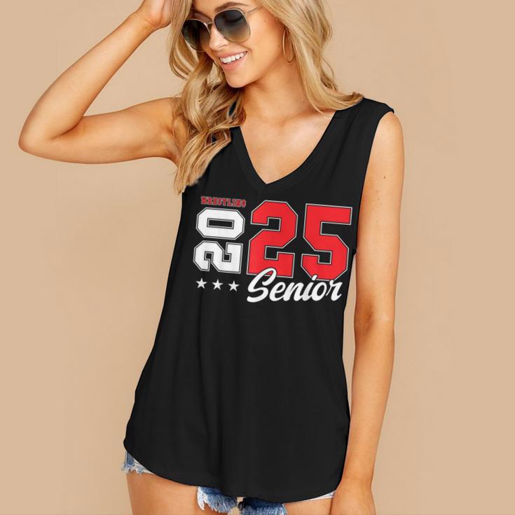Wrestling Senior Night Wrestling Senior 2025 Graduation 75 Women's V-Neck Tank Top