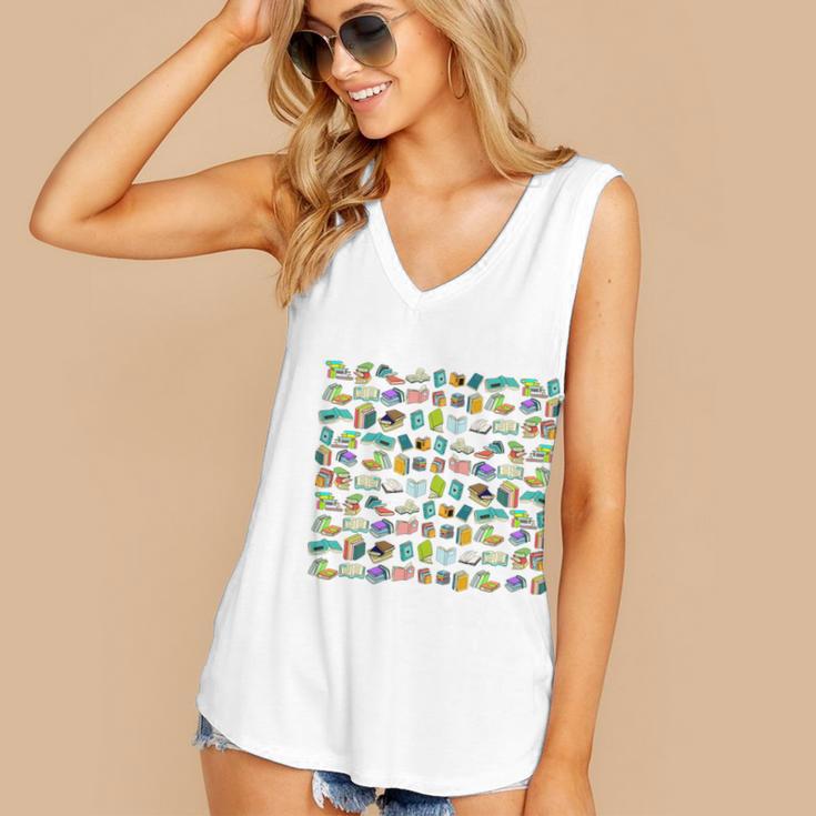 100 Days In The Books English Reading Teacher 100th Day Kids Women's V-Neck Tank Top 100 Days In The Books English Reading Teacher 100th Day Kids Women's V-Neck Tank Top