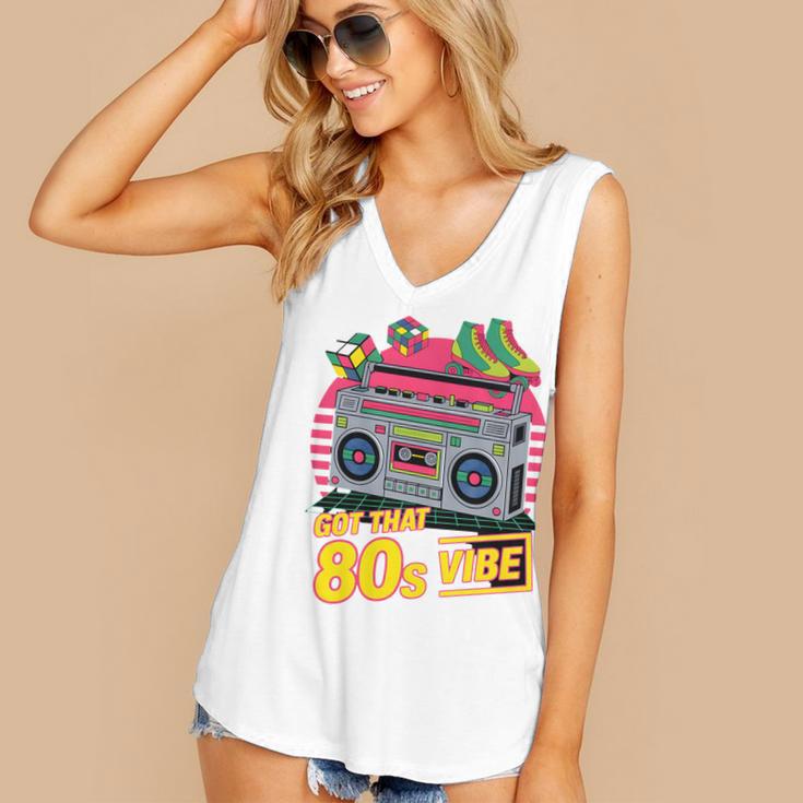 1980s 80s Reunion Nostalgia Memories Music School Grew Up Premium Tri-Blend Women's V-Neck Tank Top