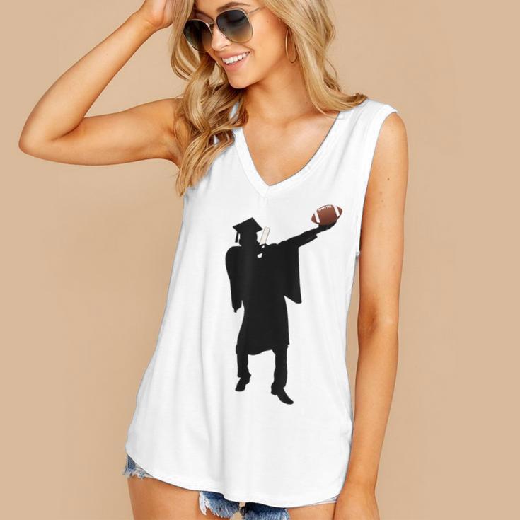 2019 Football Graduation Dab Shirt- Dabbing Graduate Women's V-Neck Tank Top