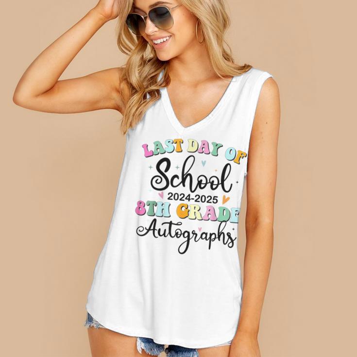 2026 Last Day Of School Autograph 8th Grade Graduation Party Women's V-Neck Tank Top
