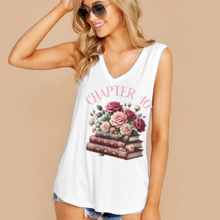 40th Birthday Chapter 40 Birthday Shirt Women Book Lover Women's V-Neck Tank Top 40th Birthday Chapter 40 Birthday Shirt Women Book Lover Women's V-Neck Tank Top