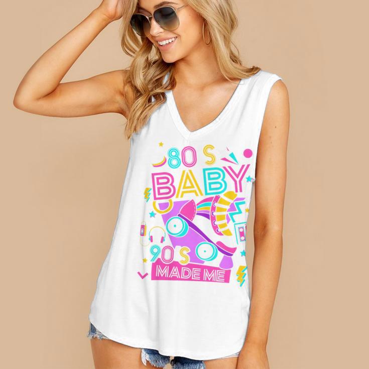 80's Baby 90's Made Me 1980s 1990s Nostalgia Retro Party Premium Tri-Blend Women's V-Neck Tank Top