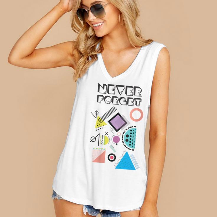 80s Nostalgia Never Forget Women's V-Neck Tank Top