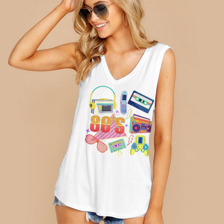 80's Vintage Cassette Tape Nostalgia Mixtape Era 1980s Retro Premium Tri-Blend Women's V-Neck Tank Top