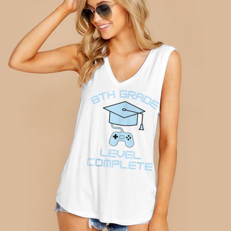 8th Grade Level Complete Eighth Grade Gamer Graduation Day Women's V-Neck Tank Top