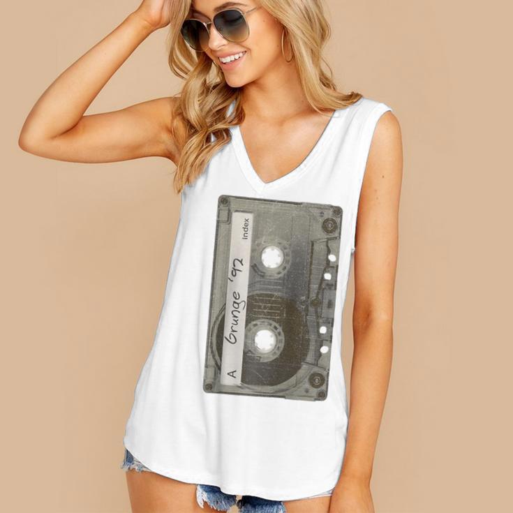 90s MUSIC NOSTALGIA GRAPHIC Raglan Baseball Tee Women's V-Neck Tank Top 90s MUSIC NOSTALGIA GRAPHIC Raglan Baseball Tee Women's V-Neck Tank Top