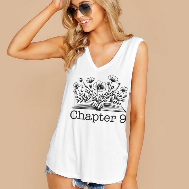 9th Birthday Chapter 9 Reading Book Lover 9 Year Old Women's V-Neck Tank Top