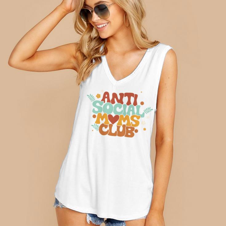Antisocial Moms Club Introvert Mom Mothers Introverted Retro Women's V-Neck Tank Top