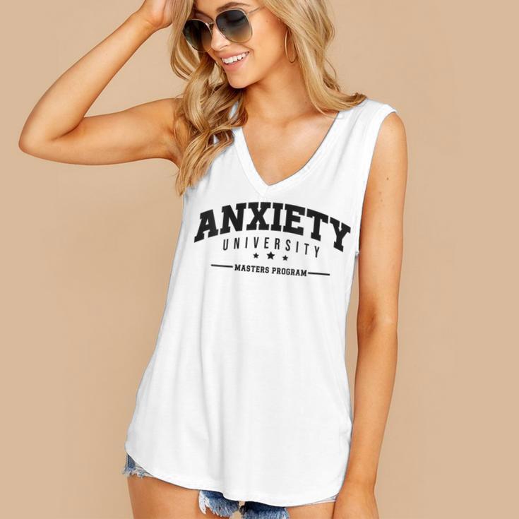 Anxiety University Anxious Antisocial Introvert Women's V-Neck Tank Top Anxiety University Anxious Antisocial Introvert Women's V-Neck Tank Top