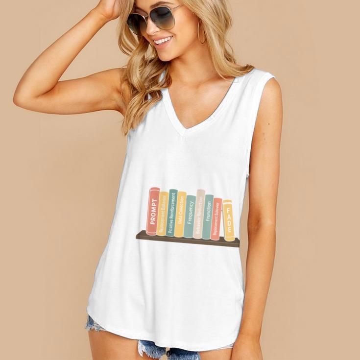Applied Behavior Analysis Book Wildflower ABA RBT Therapist Women's V-Neck Tank Top