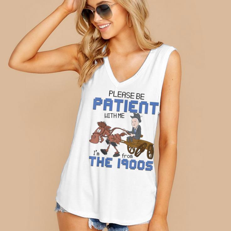 Biden Please Be Patient With Me I'm From The 1900s Vintage Women's V-Neck Tank Top