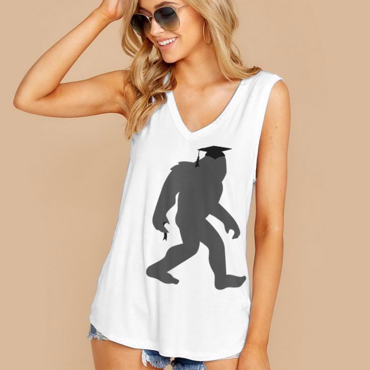 Bigfoot Graduate Shirt Cute Sasquatch Graduation Women's V-Neck Tank Top