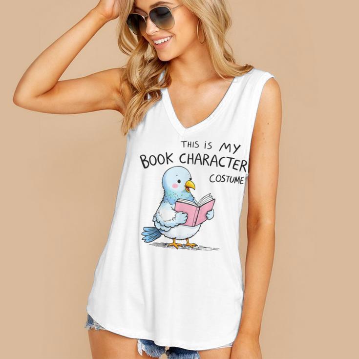 This Is My Book Character Costume I Pigeon Reading Tee Women's V-Neck Tank Top This Is My Book Character Costume I Pigeon Reading Tee Women's V-Neck Tank Top