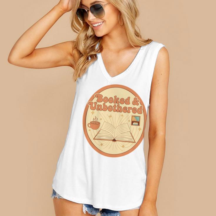 Booked & Unbothered Book Lover Tee Women's V-Neck Tank Top